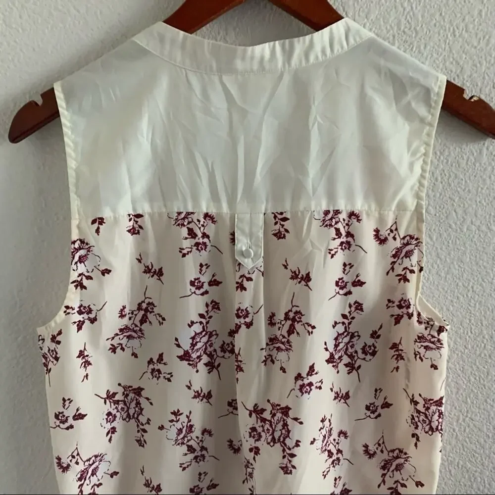 Modcloth Cream White Floral Top Blouse Medium - Picture 6 of 11